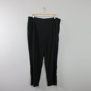 Ministry of Supply Women Swift Drape Pants 16 Black Stretch Side Zip Casual 364